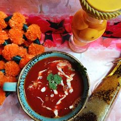 A picture of Tomato beetroot soup.