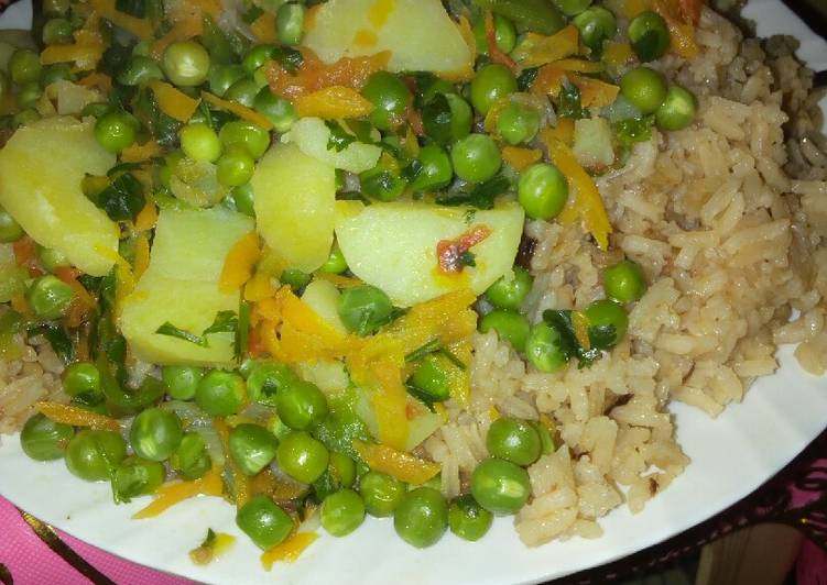 Recipe of Ultimate Rice and green peas