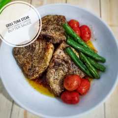 รูปของ Grill Tuna Steak with Garlic Lemon Butter Sauce