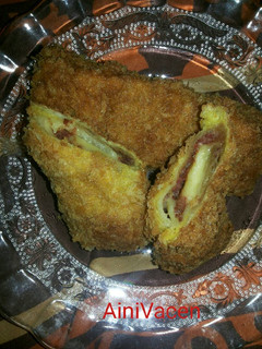 Foto resep Roti goreng isi keju dan kornet sapi