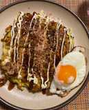 Giản dị Okonomiyaki với đậu phụ (Simple okonomiyaki with tofu)