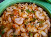 A picture of red sauce macroni