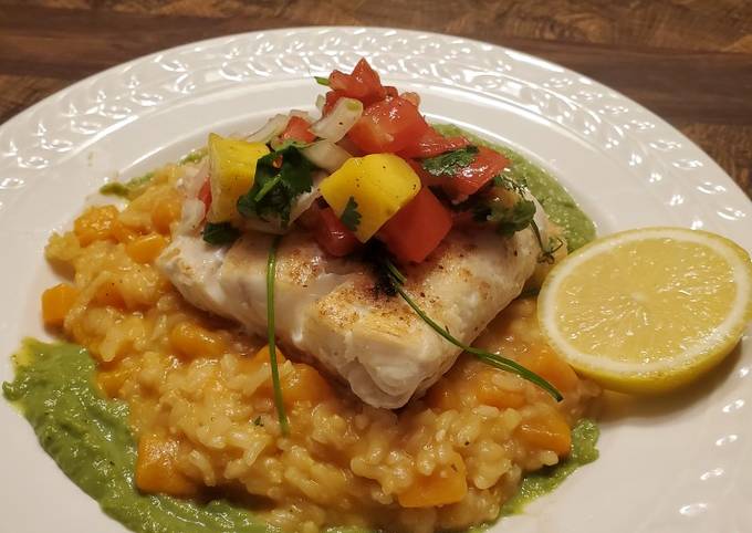 Easiest Way to Make Jamie Oliver Brad&#39;s halibut w/ mango salsa