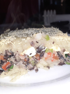 Una foto de Pastel de porotos y batata