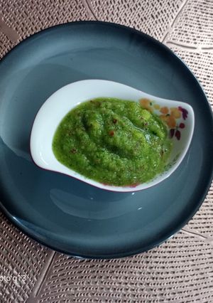 A picture of Apple dhaniya chutney.