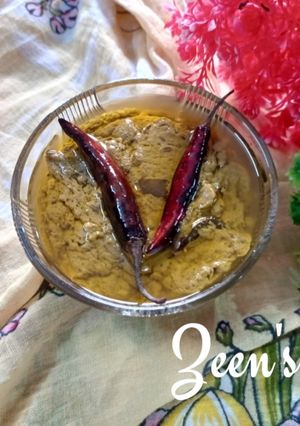 A picture of Ambade ki Chutney/Red Sorrel Leaves Chutney.