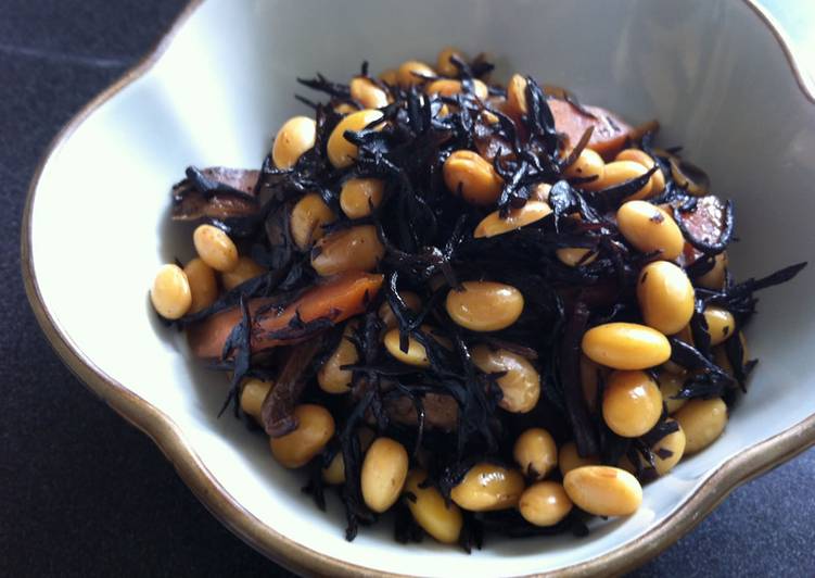 Recipe of Quick Hijiki &amp; Soy Beans Nimono