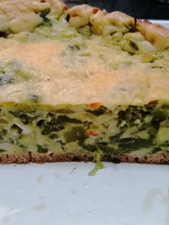 Una foto de Tarta de zapallitos y espinaca