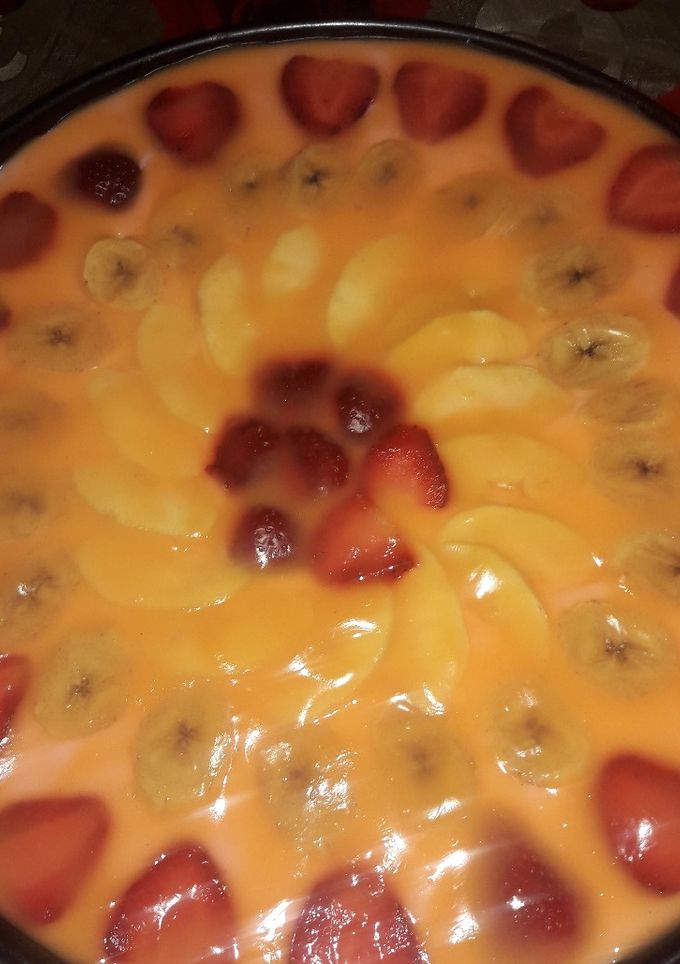 صورة لوصفة طورطا بالفواكه 🎂😋😋