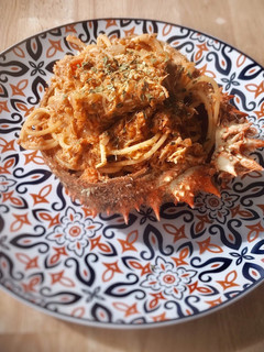 Una foto de Spaghetti con carne de centolla