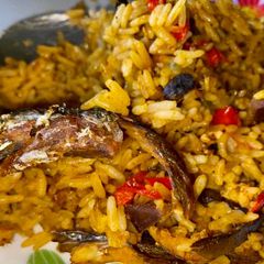 A picture of Local palm oil rice.