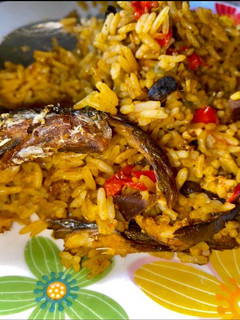 A picture of Local palm oil rice.