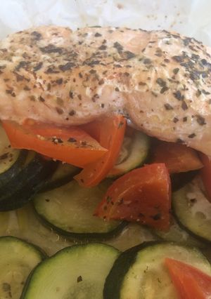 Une photo de Saumon en papillote