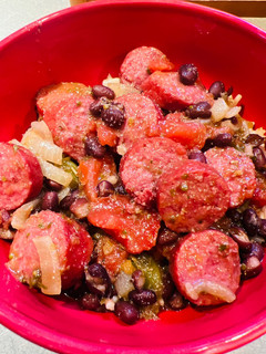 A picture of Beef Polska Kielbasa with Beans 🫘.