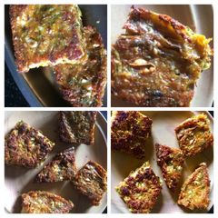 Cabbage fritters or patta gobi vadi A picture of Cabbage fritters or patta gobi vadi.
