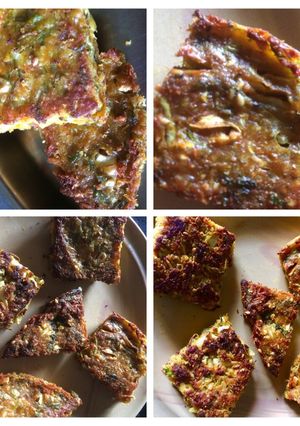 A picture of Cabbage fritters or patta gobi vadi.