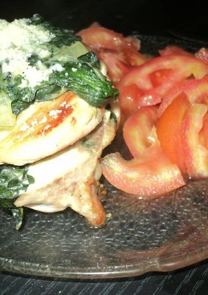 Una foto de Pechuga rellena con espinaca