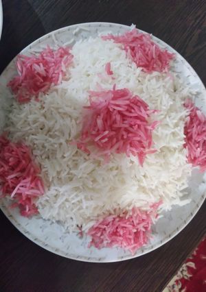 عکسی از دستور برنج رنگی