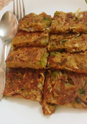 A picture of Vegan's Cabbage Omelette.