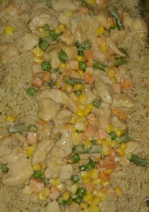 Una foto de Strogonoff de pollo 🍛 versión para niños👫