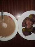 Ndegu ya njugu (Ground nuts stew) na rabuon (sweet potatoes)