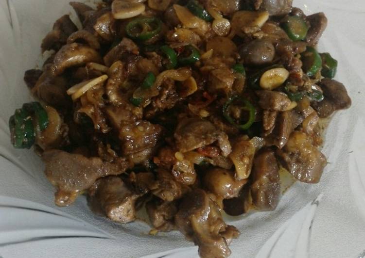 Langkah meracik Ati ampela lombok ijo yang praktis