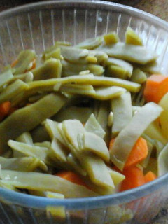 Una foto de Judías verdes con patata y zanahoria cocidas para acompañar al pollo al curry
