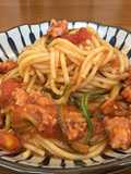 Garlic Sausage and Tomato Spaghetti