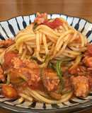 Garlic Sausage and Tomato Spaghetti