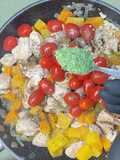 Kürbis Rezept. Cremiges Hähnchen mit Kürbis
