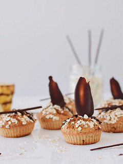 Una foto de Muffin de Avena con Plátano y Chocolate