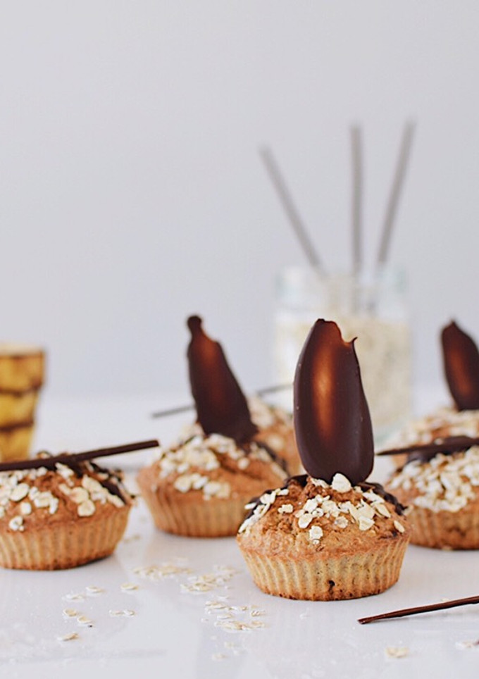 Una foto de Muffin de Avena con Plátano y Chocolate