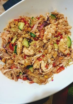 A picture of Chicken couscous salad.