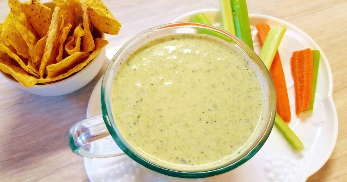 Dip de chile poblano/crema de chile poblano Receta de Cocina más Con