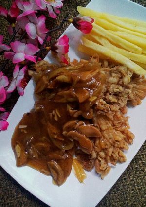Foto resep Steak Jamur Tiram Crispy with Mushroom Blackpepper Sauce 🍄🍄🍄
