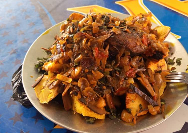 Easiest Way to Make Ultimate Roasted yam and plantain with ugba