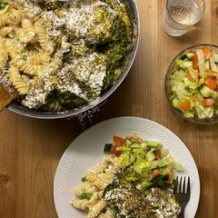 —Alfredo pasta MY WAY— mainly with cottage cheese and broccoli 🥦😊✌🏽 A picture of —Alfredo pasta MY WAY— mainly with cottage cheese and broccoli 🥦😊✌🏽.