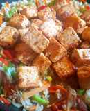 Guisado de arroz, vegetales y tofu al Woock...🍽👍