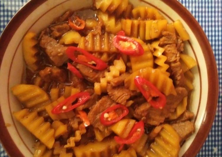 Resep Lapis daging cabe merah yang nikmat