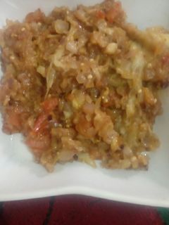 A picture of Brinjal bhartha.