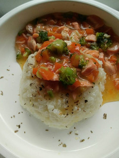 Foto resep Mpasi 11m tim tumis salmon sayur