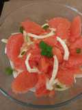 Insalata di finocchi, pompelmo rosso e menta
