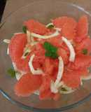Insalata di finocchi, pompelmo rosso e menta