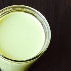 A picture of Pumpkin leaf juice and milk.