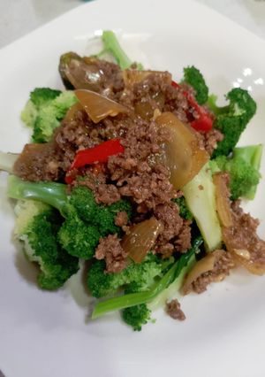 Foto resep Brokoli wortel siram daging cincang