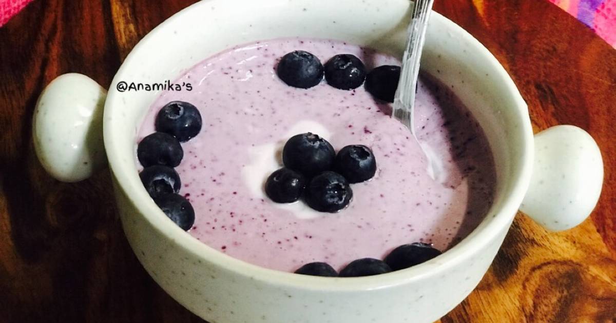 Unique Homemade Blueberries Shrikhand Without Any Added Sweetener Recipe By Anamika Banerjee Cookpad