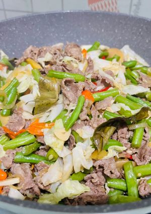 Foto resep Buncis tumisan daging pedas