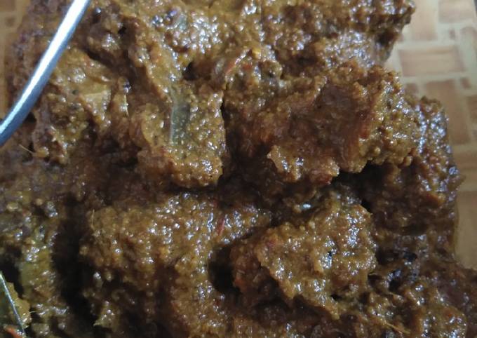 Resep 🐄Rendang daging bumbu seadanya tanpa kelapa sangrai, Lezat Sekali