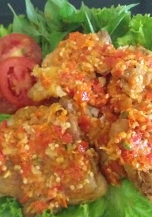 Foto resep Ayam penyet cabe setan