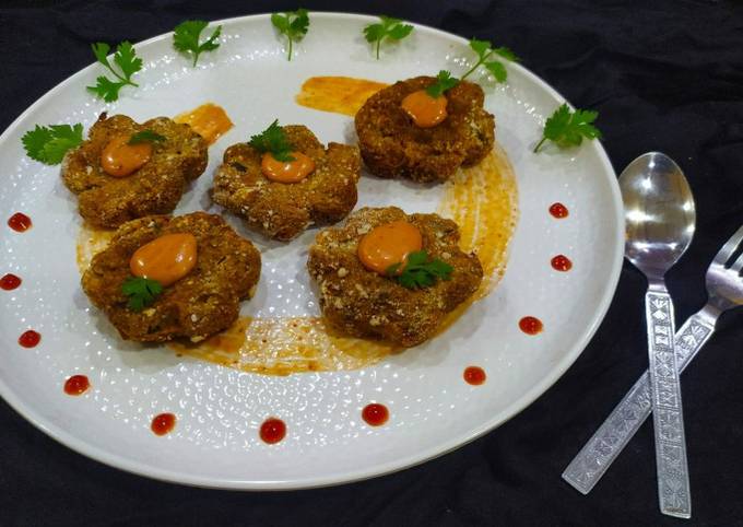 Walnut Puffed Rice kabab with walnut mayo dip